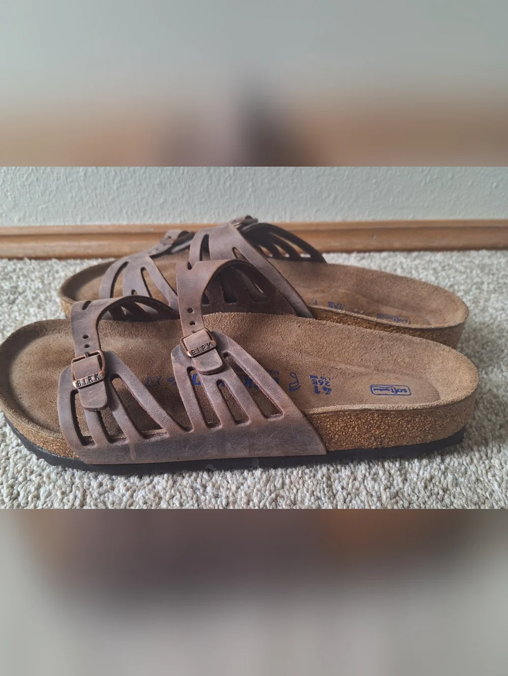 Birkenstock Brown Suede Double Buckle Sandals